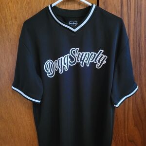 DoggSupply Men's Black Short-Sleeve Jersey with White Trim